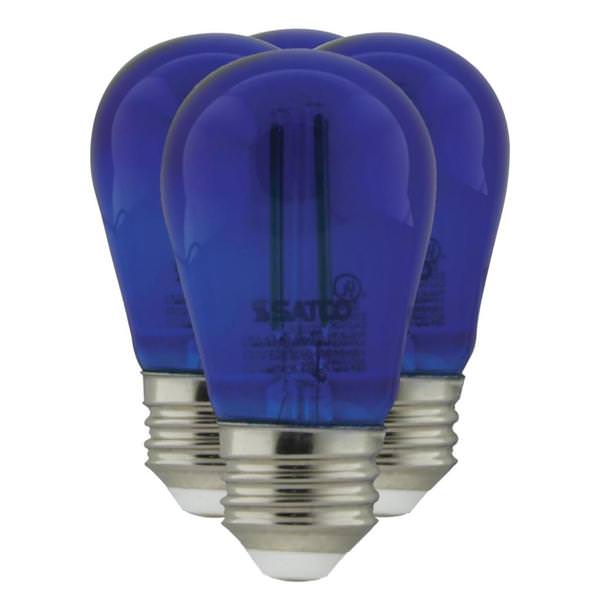 1 watt 120 volt S14 Medium Screw Base Transparent Blue LED (4 Pack)