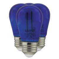 Satco 1 watt 120 volt S14 Medium Screw Base Transparent Blue LED (4 Pack)