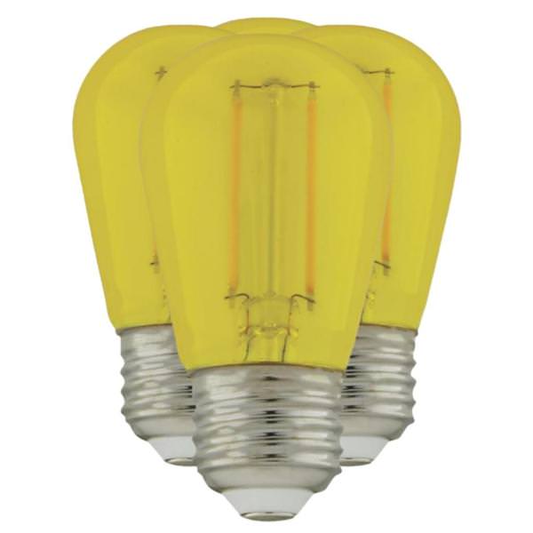 1 watt 120 volt S14 Medium Screw Base Transparent Yellow LED (4 Pack)