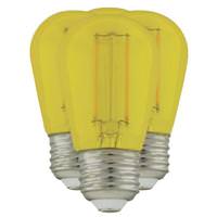 Satco 1 watt 120 volt S14 Medium Screw Base Transparent Yellow LED (4 Pack)