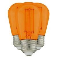 Satco 1 watt 120 volt S14 Medium Screw Base Transparent Orange LED (4 Pack)