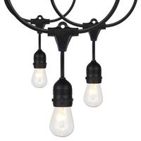 Satco 24' 132 watt 120 volt Black 2900K Warm White Indoor/Outdoor Incandescent String Light