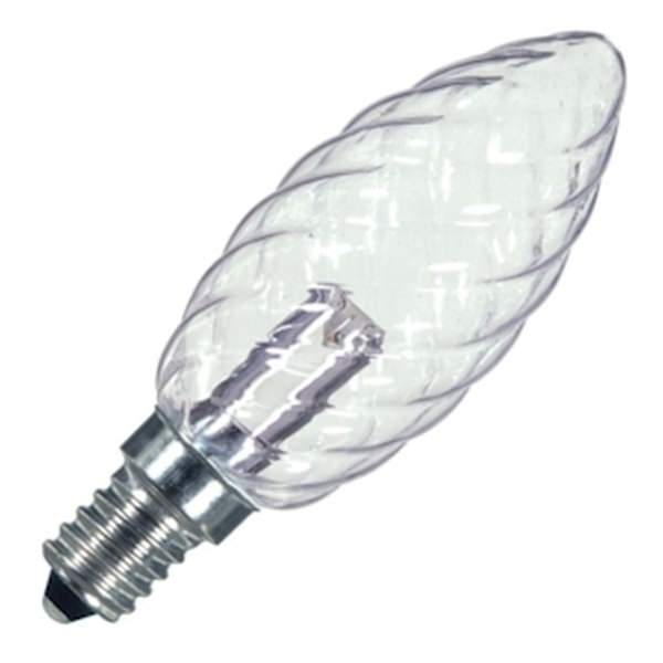 1 watt 120 volt BA9.5 Candelabra Screw Base 2700K Warm White LED