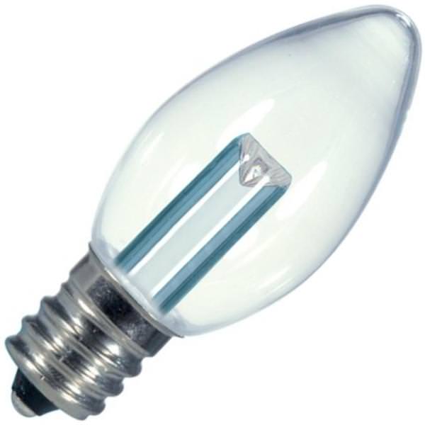 0.5 watt 120 volt C7 Candelabra Screw Base 2700K Warm White LED