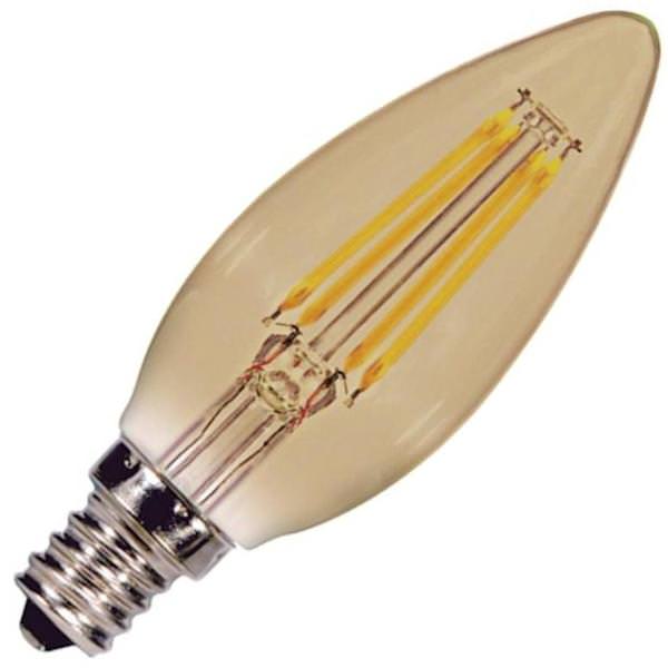 3.5 watt 120 volt C11 Candelabra Screw Base 2000K Amber Dimmable LED