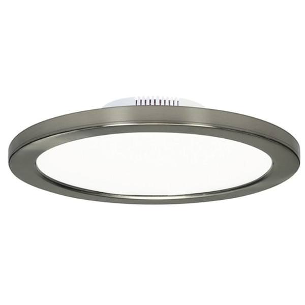 7" 12 watt 120/277 volt 3000K Brushed Nickel Dimmable LED Flush Mount