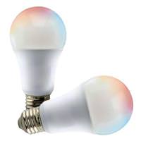 Satco 10 watt 120 volt A19 Medium Screw Base CCT Tunable RGB Dimmable LED (2 Pack)