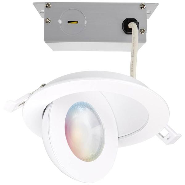 4" 9 watt 120/277 volt White RGB and CCT Selectable Gimbaled Dimmable LED Recessed Downlight