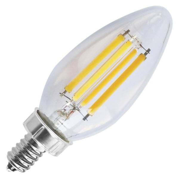 8 watt 120 volt C11 Candelabra Screw Base 2700K Warm White Dimmable LED