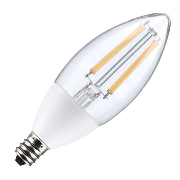 5 watt 120 volt B11 Candelabra Screw Base 2700K Warm White Dusk to Dawn LED Light Bulb