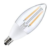 Satco 5 watt 120 volt B11 Candelabra Screw Base 2700K Warm White Dusk to Dawn LED Light Bulb