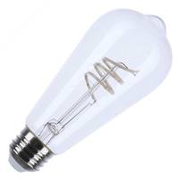 Satco 6 watt 120 volt ST19 Medium Screw Base 2700K Warm White Reminiscent Coil Flex Gray Dimmable LED