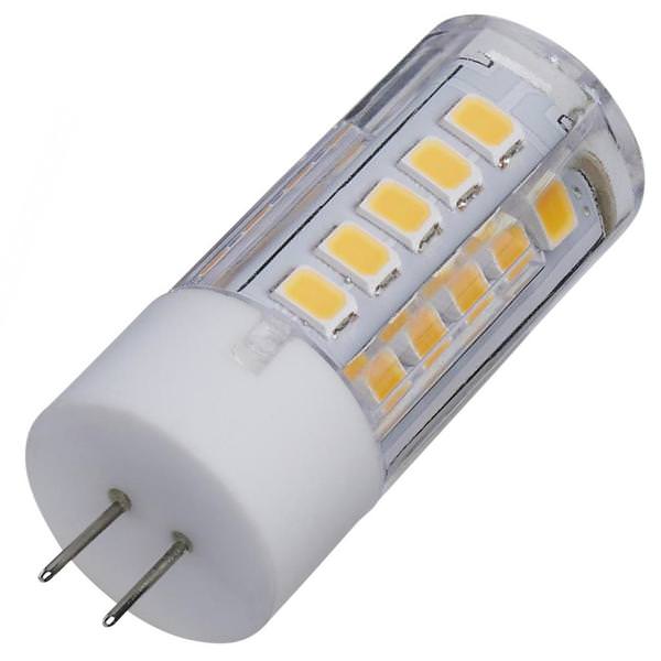 4.5 watt 12 volt T6 Bi-Pin Base Clear 5000K Daylight Dimmable LED