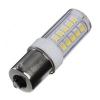 Satco 4.5 watt 12 volt T6 Single Contact Bayonet Base 5000K Daylight Clear Triac Dimmable LED