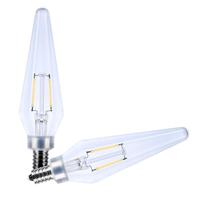 Satco 2 watt 120 volt HX11 Candelabra Screw Base 2700K Warm White Prismatic Clear Dimmable LED (2 Pack)