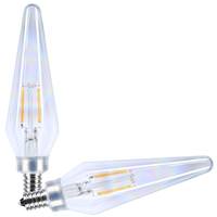 Satco 2 watt 120 volt HX11 Candelabra Screw Base 2700K Warm White Prismatic Aurora Dimmable LED (2 Pack)