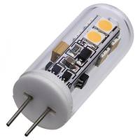 Satco 2 watt 12 volt T4 Bi-Pin Base 3000K Natural White Clear Dimmable LED
