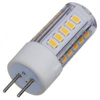Satco 4.5 watt 12 volt T6 Bi-Pin Base 3000K Natural White Clear Dimmable LED