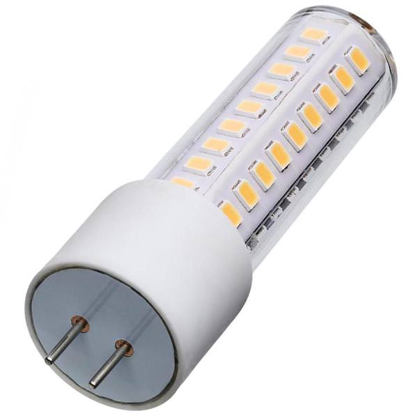 6.5 watt 12 volt T6 Bi-Pin Base 3000K Natural White Clear Dimmable LED