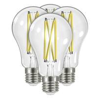 Satco 12.5 watt 120 volt A19 Medium Screw Base 2700K Warm White Clear Dimmable LED (4 Pack)