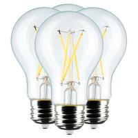 Satco 8 watt 120 volt A19 Medium Screw Base 2700K Warm White Dimmable LED (4 Pack)