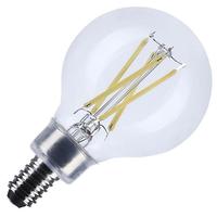 Satco 5.5 watt 120 volt G16.5 Candelabra Screw Base 3500K Clear Neutral White Dimmable LED