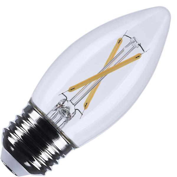 3 watt 120 volt B11 Medium Screw Base 3000K Natural White Clear Dimmable LED