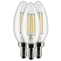 Satco 4 watt 120 volt B11 Candelabra Screw Base 3000K Natural White Dimmable LED (3-Pack)