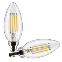 Satco 4 watt 120 volt B11 Candelabra Screw Base 2700K Warm White Dimmable LED (2 Pack)