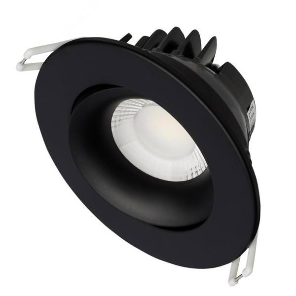 3.5" 12 watt 120 volt CCT Selectable Black Finish Gimbaled Dimmable LED Recessed Downlight