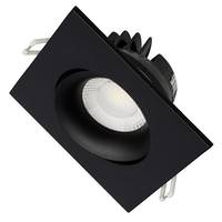 Satco 3.5" 12 watt 120 volt CCT Selectable Black Finish Gimbaled Square Dimmable LED Recessed Downlight