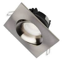 Satco 3.5" 12 watt 120 volt CCT Selectable Brushed Nickel Finish Gimbaled Square Dimmable LED Recessed Downlight