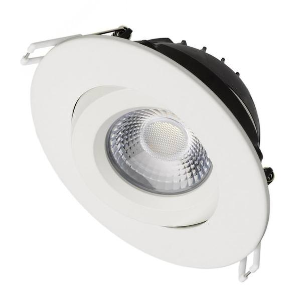 4" 12 watt 120 volt CCT Selectable White Finish Gimbaled Dimmable LED Recessed Downlight