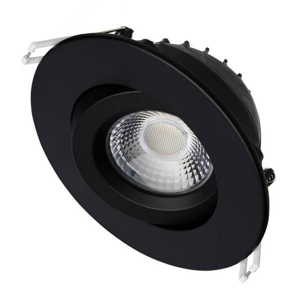 4" 12 watt 120 volt CCT Selectable Black Finish Gimbaled Dimmable LED Recessed Downlight
