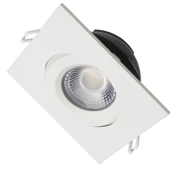 4" 12 watt 120 volt CCT Selectable White Finish Gimbaled Square Dimmable LED Recessed Downlight
