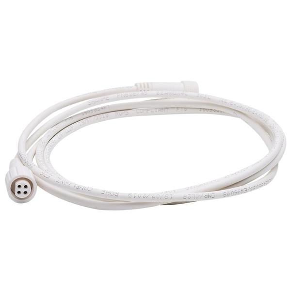 6' 4-Pin White Plastic Rubber Remote Driver Extension Cord