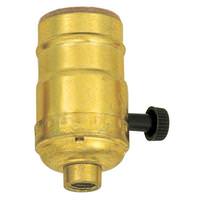 Satco Standard 3-Way Socket With Turn Knob Brite Gilt Finish