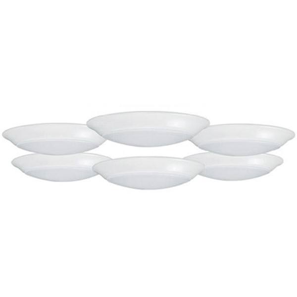 7" 12 watt 120 volt 3000K Dimmable LED Disk Light (6-Pack)