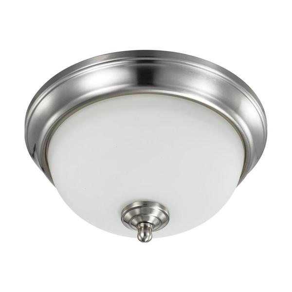11" 19 watt 120 volt 3000K Round Brushed Nickel Glass Shade Ceiling Light Fixture