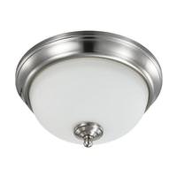 Satco 11" 19 watt 120 volt 3000K Round Brushed Nickel Glass Shade Ceiling Light Fixture