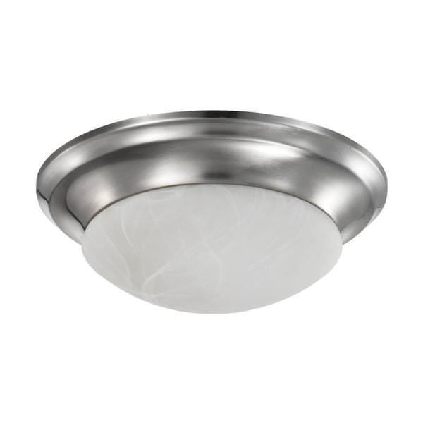 11" 19 watt 120 volt 3000K Round Brushed Nickel Glass Shade Ceiling Light Fixture