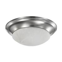Satco 11" 19 watt 120 volt 3000K Round Brushed Nickel Glass Shade Ceiling Light Fixture