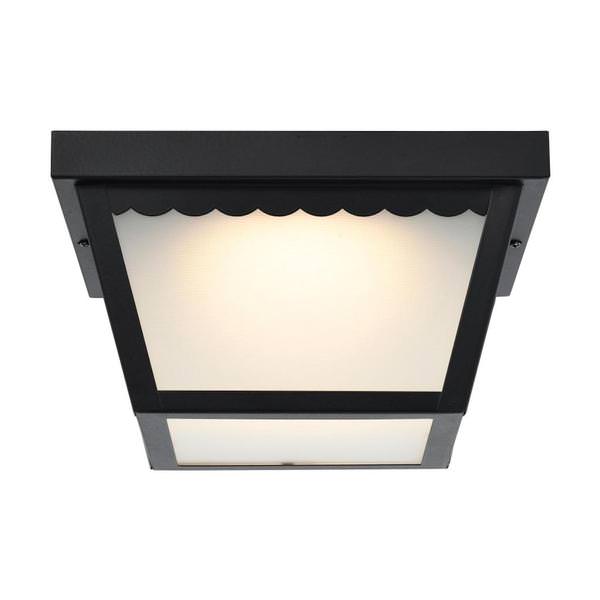 9" 12 watt 120 voltBlack Frosted Glass Flush Mount Ceiling Light Fixture