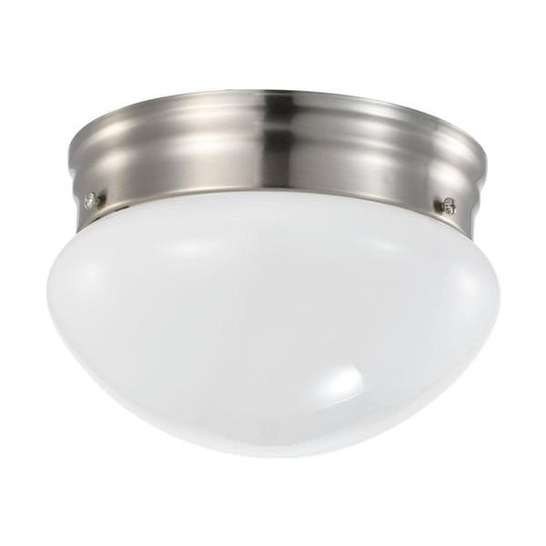 7" 12 watt 120 volt 3000K Natural White Brushed Nickel Glass Shade Ceiling Light Fixture