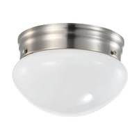 Satco 7" 12 watt 120 volt 3000K Natural White Brushed Nickel Glass Shade Ceiling Light Fixture