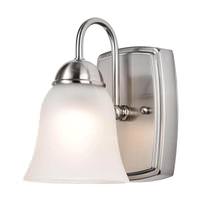 Satco 1 Light 8 watt 3000K Brushed Nickel Satin White Glass Shades Vanity Light