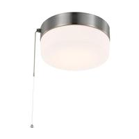 Satco 8" 12 watt 120 volt 3000K Brushed Nickel Glass Shade Ceiling Light Fixture
