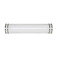 Satco 2 Light CCT Selectable Brushed Nickel White Plastic Shade Vanity Light Fixture