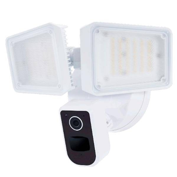 36 watt 120/277 volt CCT Selectable White Finish Motion Detection Outdoor Smart LED Security Light with Camera