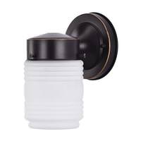 Satco 1 Light Mahogany Bronze Frosted Ribbed Glass 